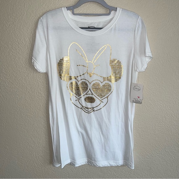 Disney Tops - Disney Minnie Mouse Gold Graphic Tee Juniors XL